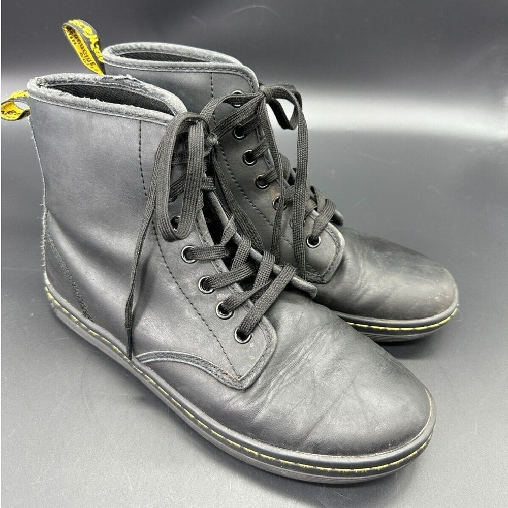 Dr. Martens‎ Shoreditch Black Leather 7 Eye Lace Up Boots Womens Size 7